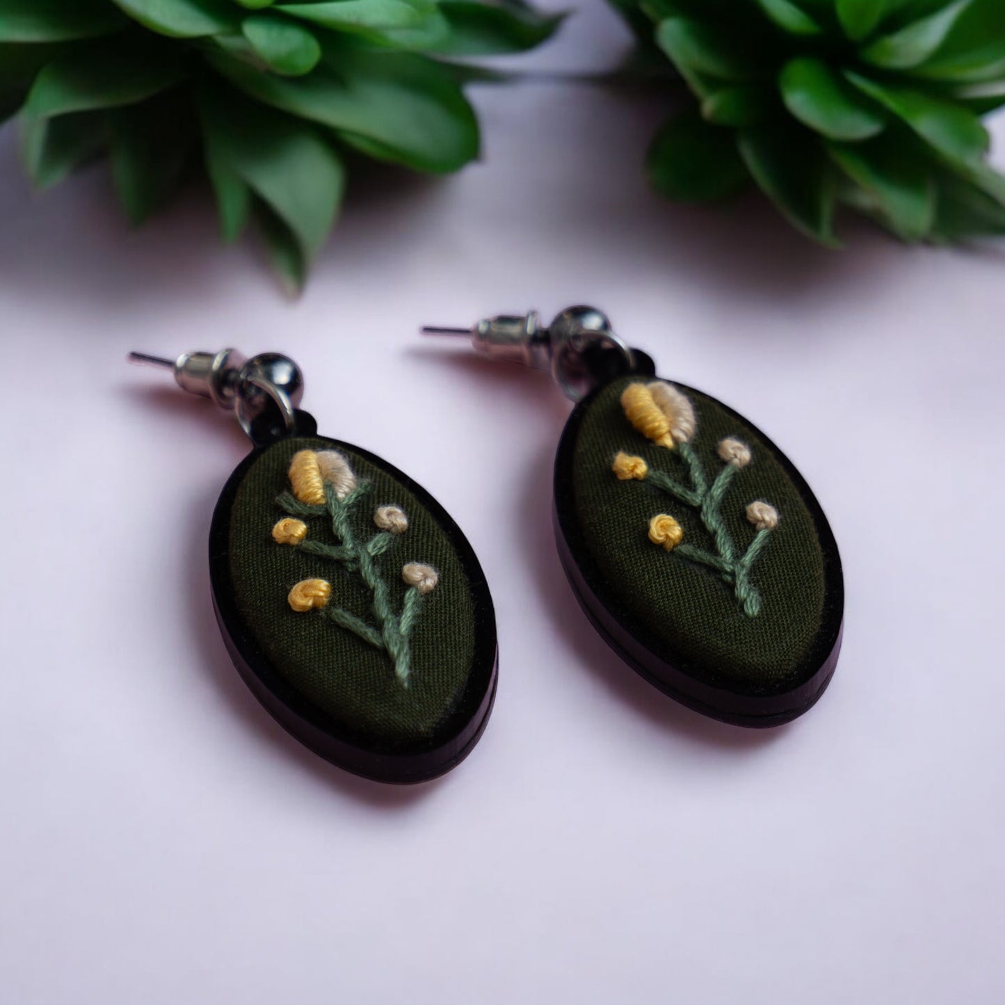 Bloom Drops - Green long drop Earrings